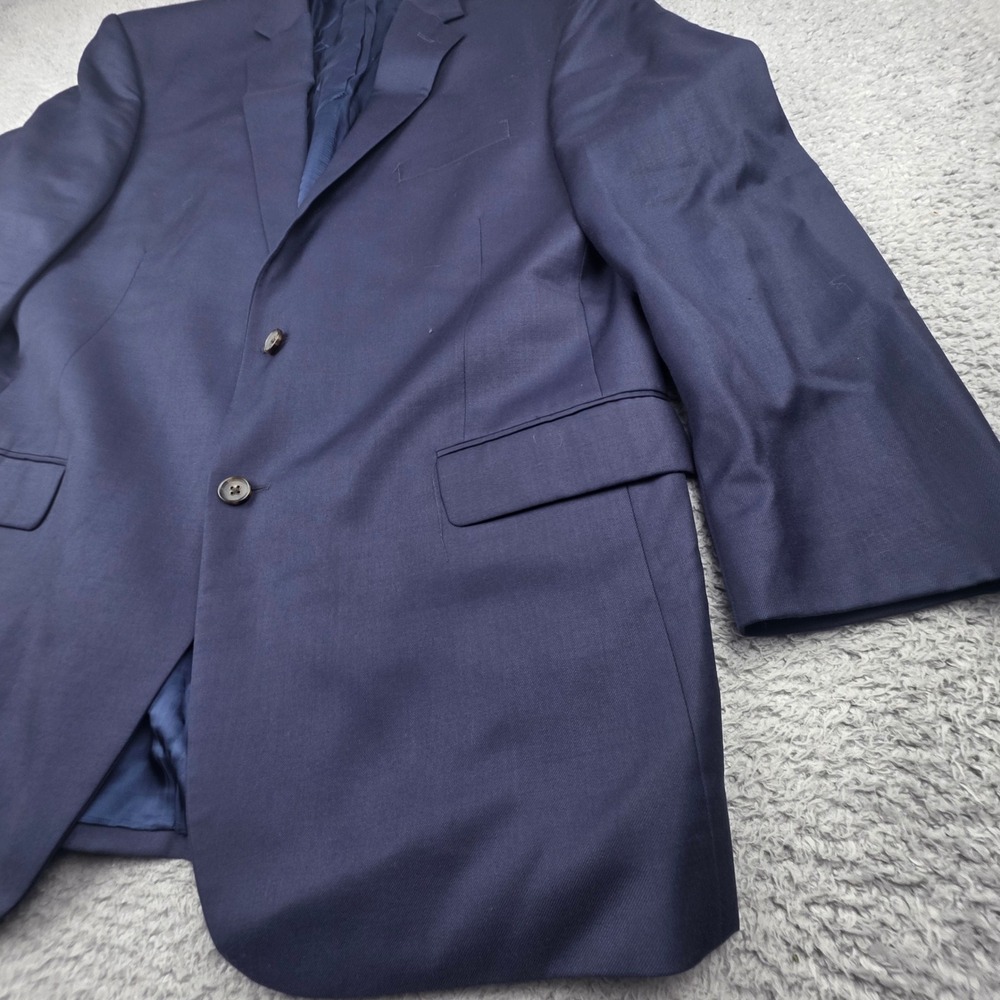 Jos. A. Bank Blazer Mens 46L Navy Blue Gatsby 100% Wool 2-Button Sport Coat - Picture 13 of 16